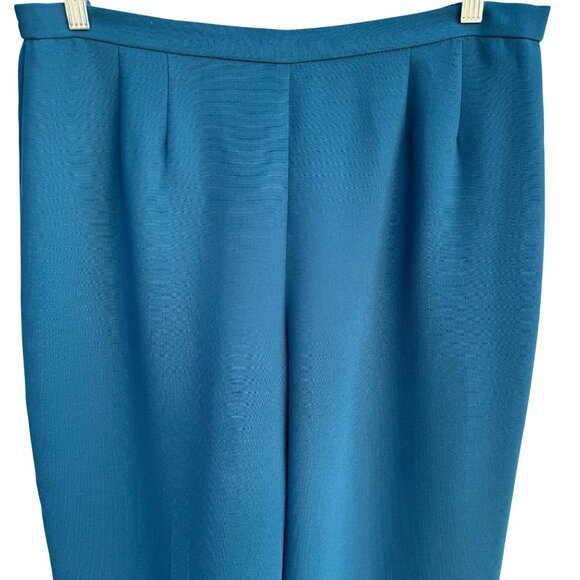 Coldwater Creek Womens Teal Back Zip Straight Leg Preppy Classic Dress Pants 16 - Picture 6 of 9
